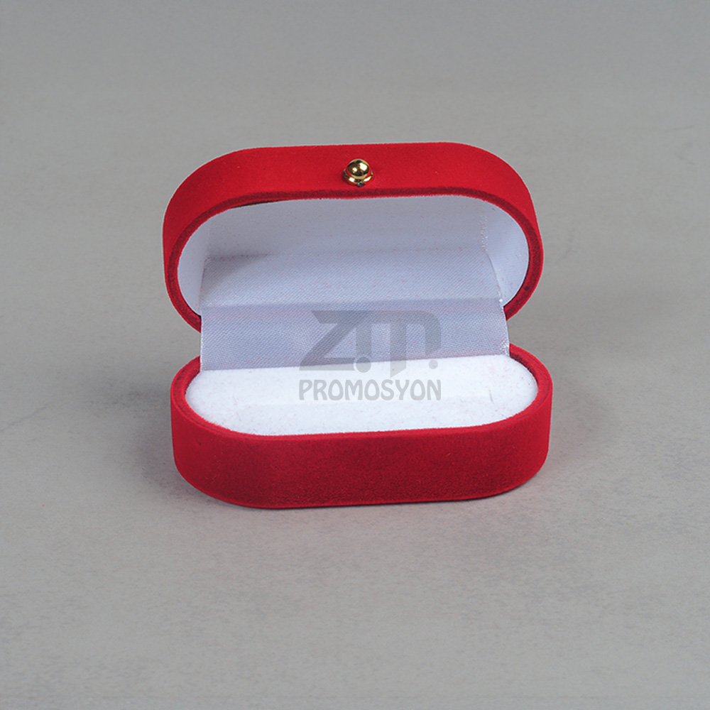 Kırmızı Kadife Kol Düğmesi Kutusu